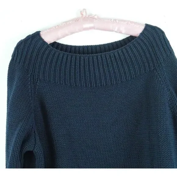Lauren Ralph Lauren 2X Sweater Navy Blue Heavy Cotton Vintage 90s Preppy Capsule - Picture 2 of 7